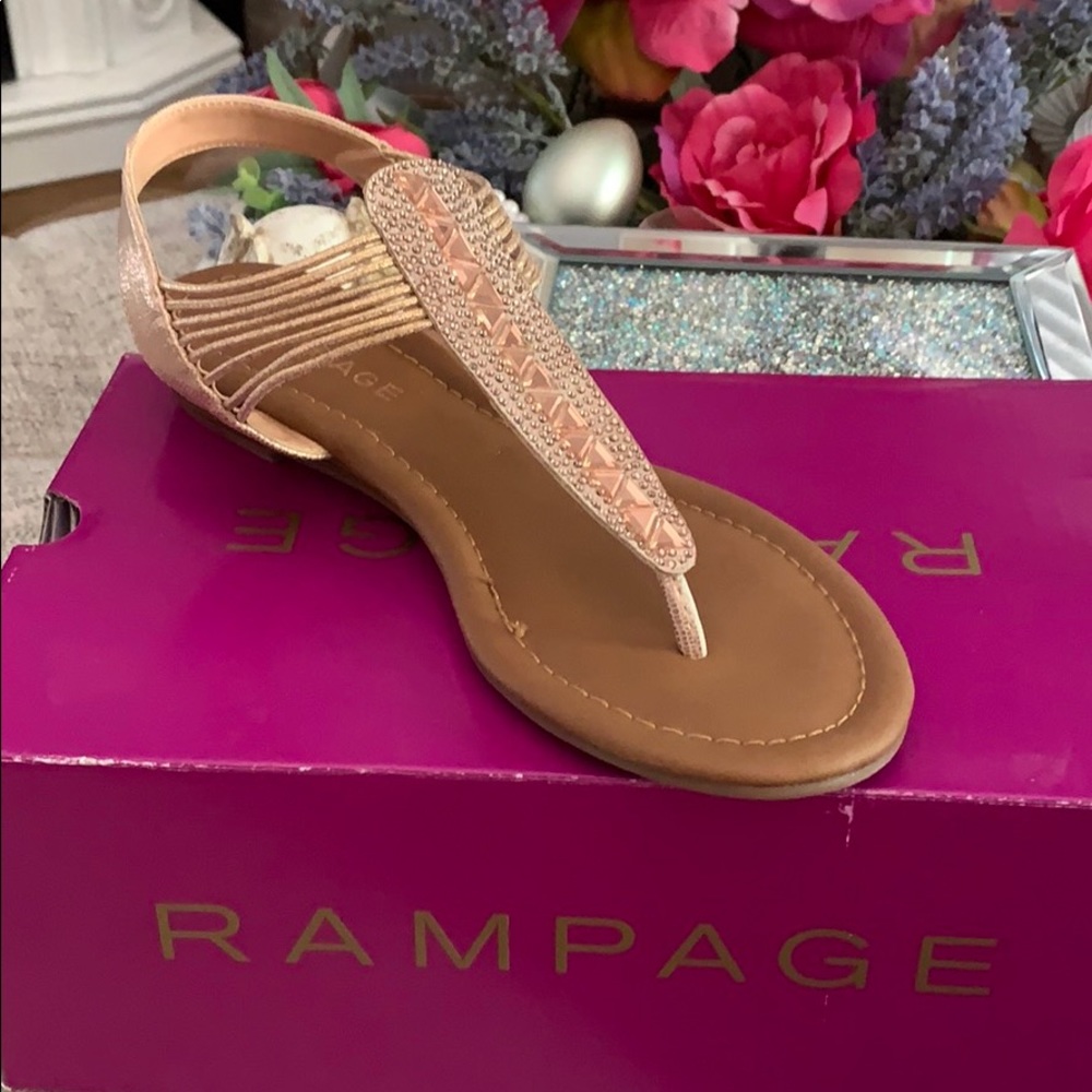 NIB RAMPAGE RAM CANALA ROSE GOLD SANDALS SIZE 8